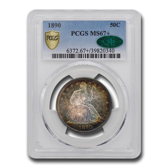 1890 Liberty Seated Half Dollar MS-67+ PCGS CAC 1890 Liberty Seated Half Dollar MS-67+ PCGS CAC